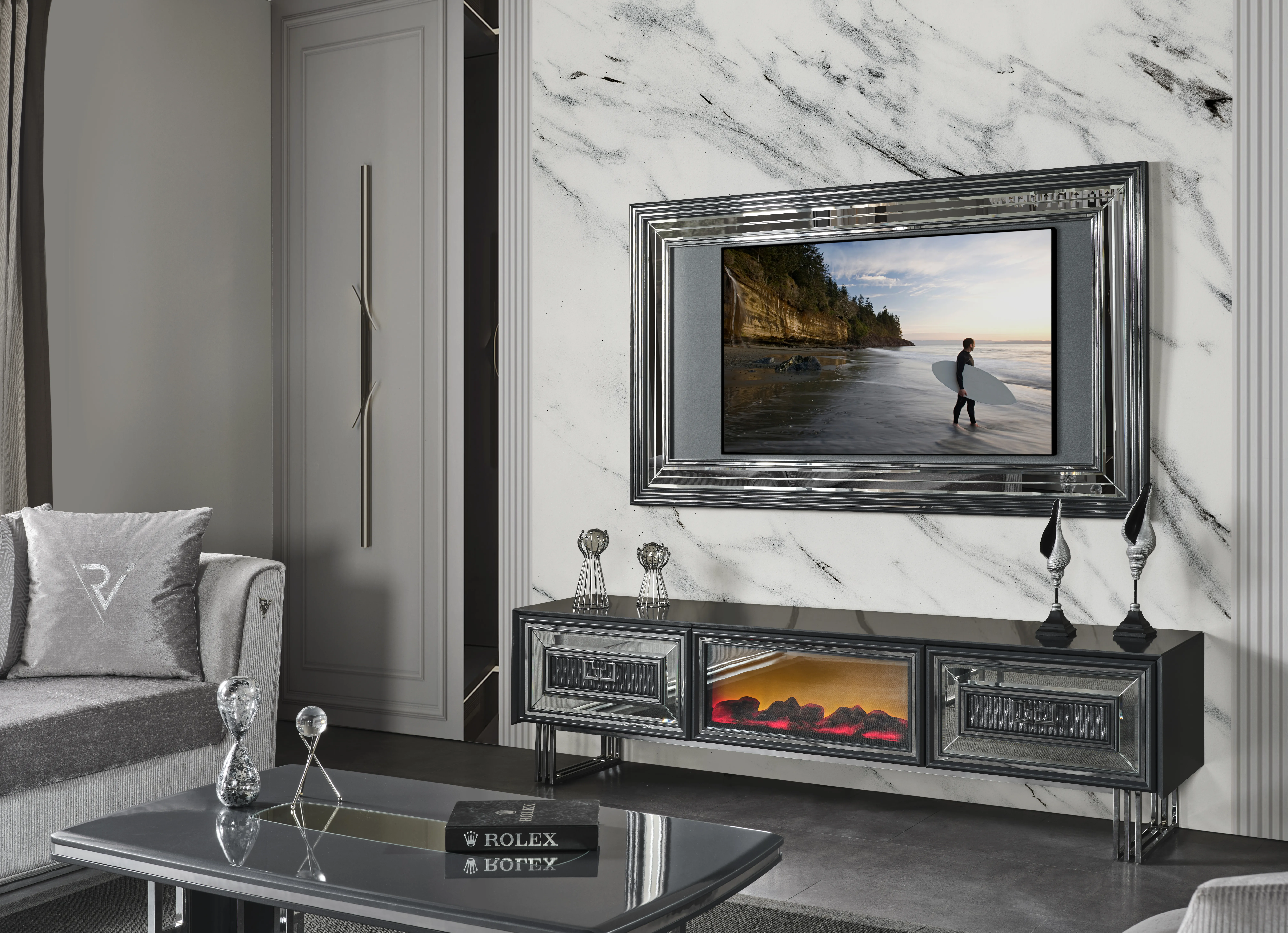 Paris Şömineli Tv Ünitesi